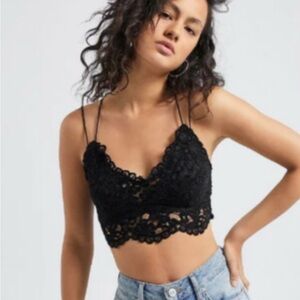 Free People Black Lace Bralette